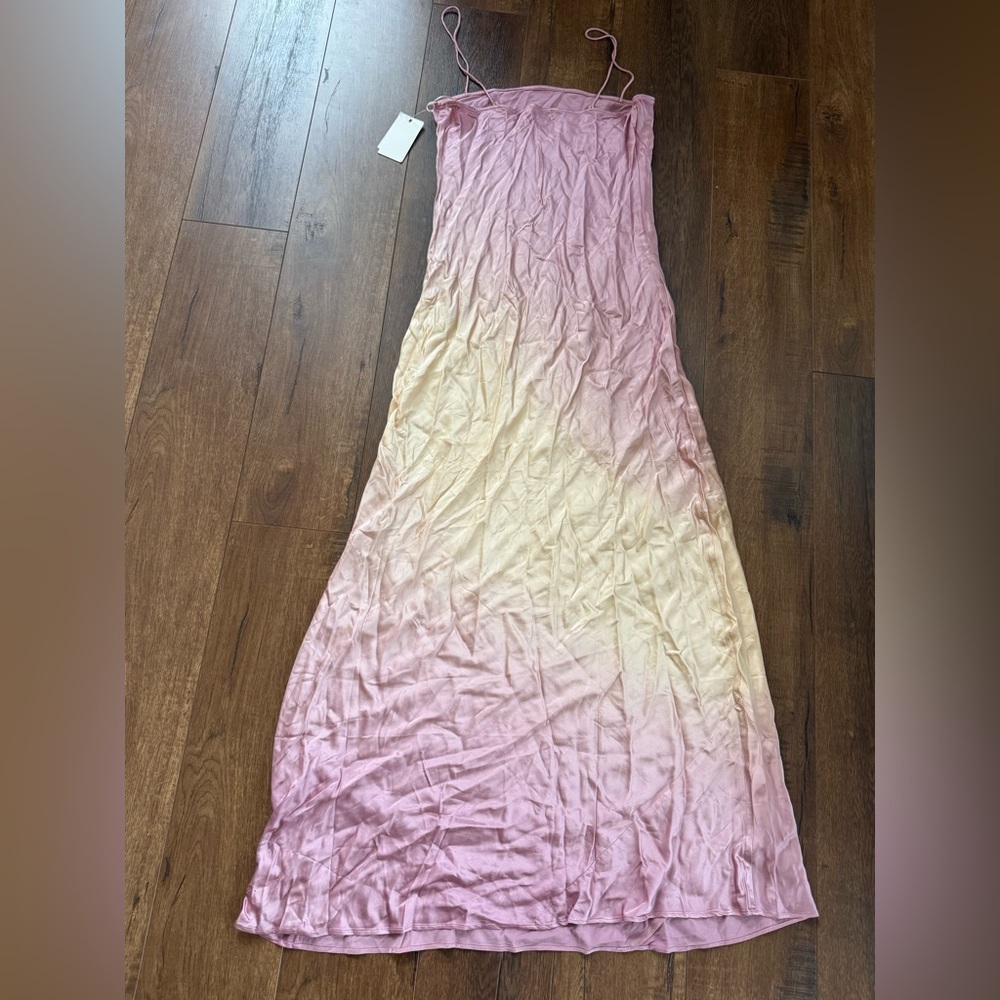 NWT Good American Satin Slip Maxi Dress - sz small - Picture 10 of 13